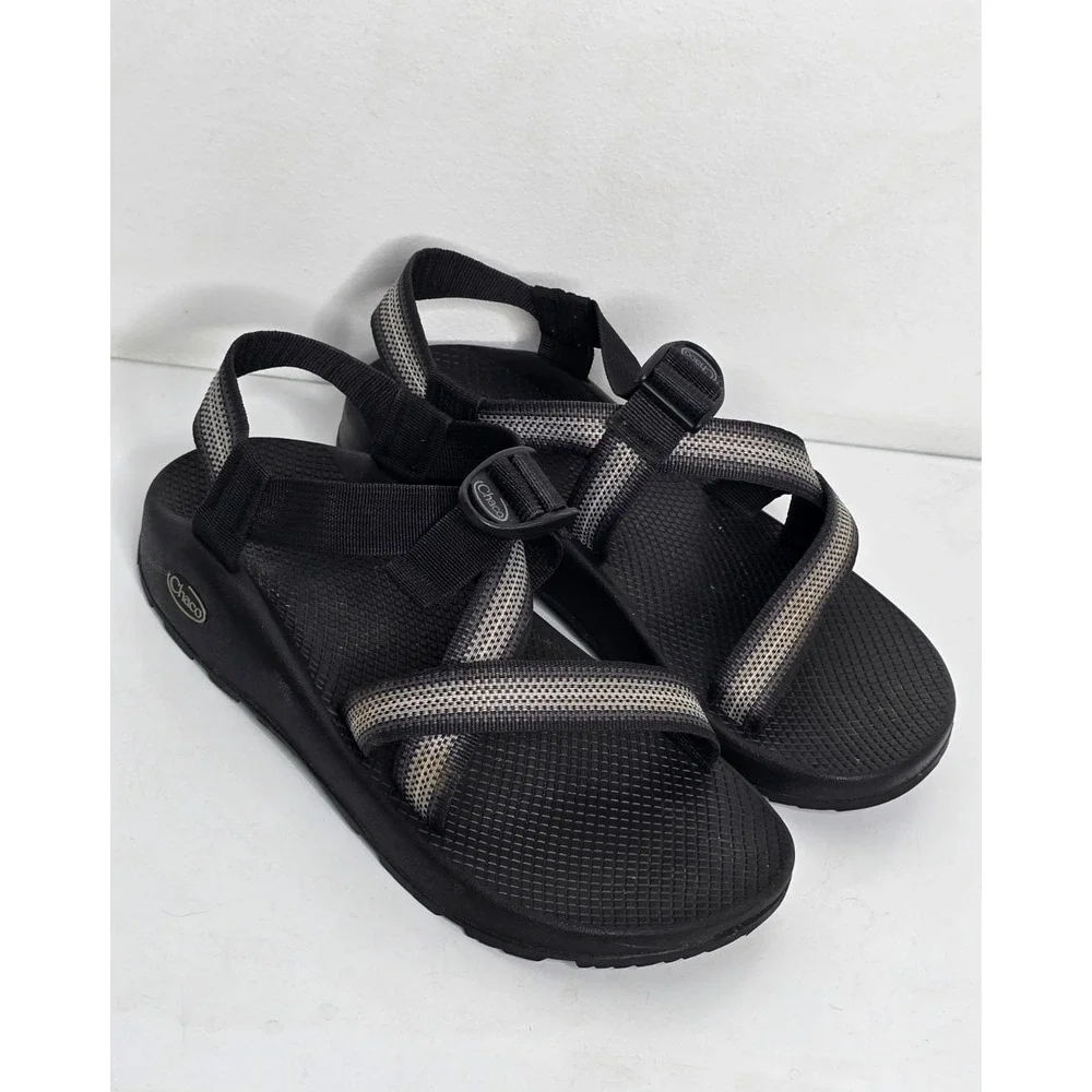 Chaco Sandals Mens Size 10 Z Cloud Black Gray Adjustable Strap Outdoor Hiking